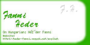 fanni heder business card